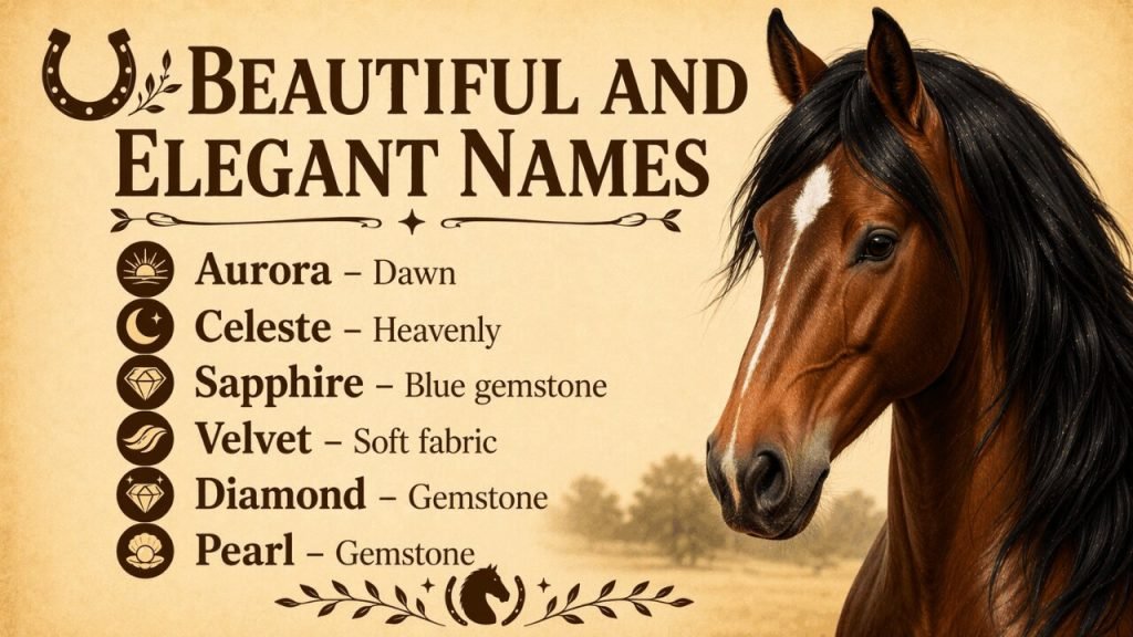 Home 29 Beautiful and Elegant Horse Names for registered horse.