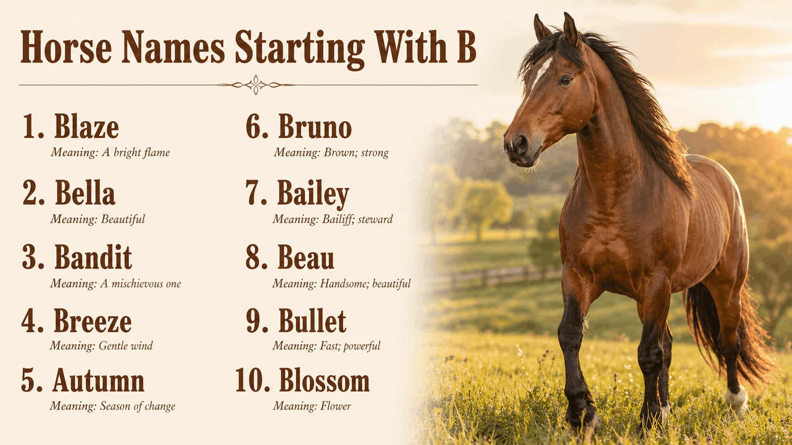 Horse Names Starting With B