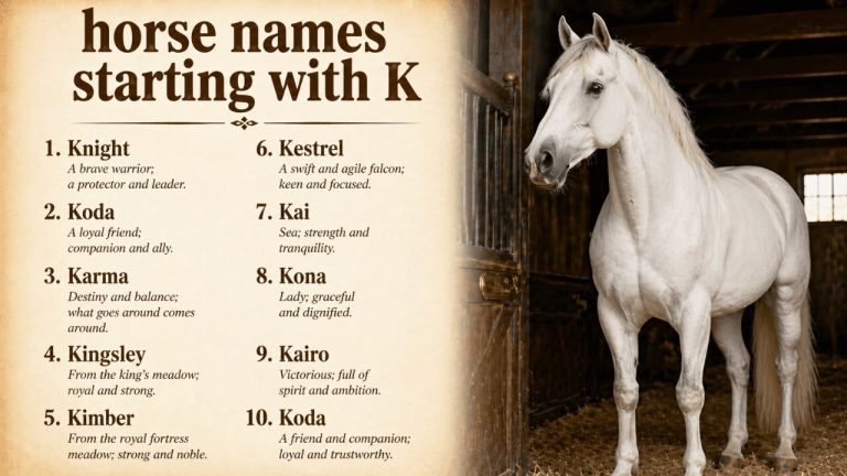 Horse Names Starting With K for Stallions, Mares & Fillies