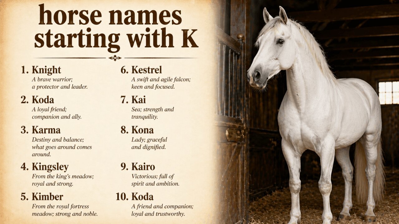 Horse Names Starting With K 1 Horse Names Starting With K for Stallions, Mares & Fillies