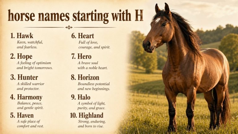 horse names starting with h