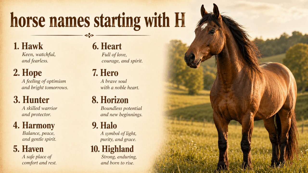 165+ Horse Names Starting with H with Meanings 1 horse names starting with h