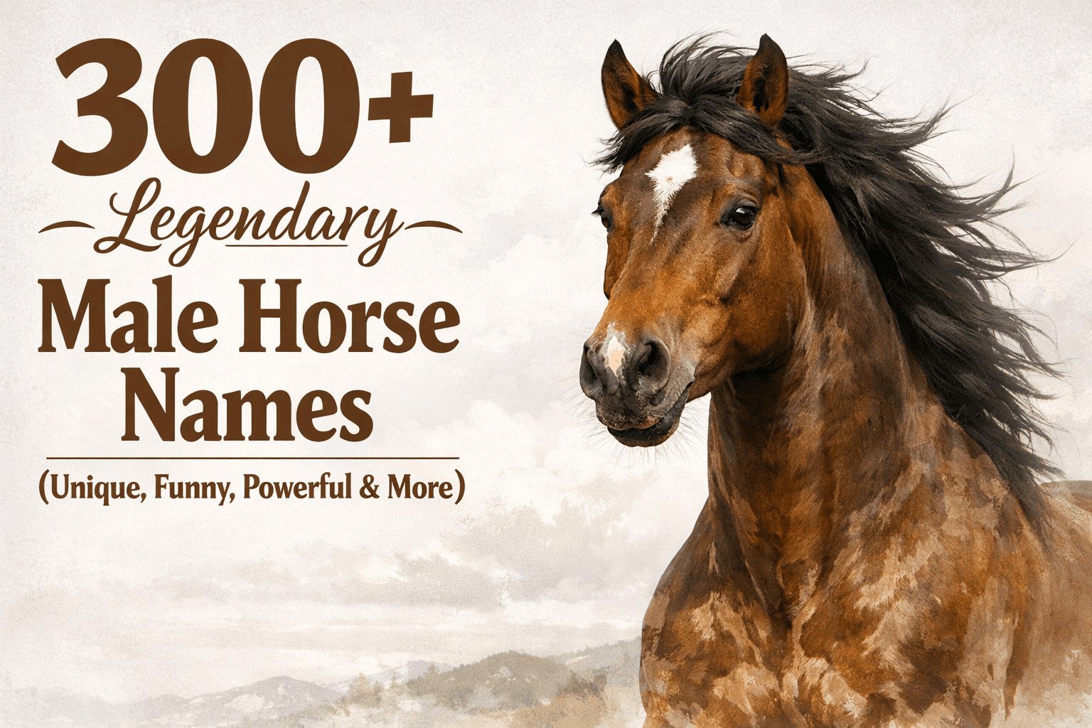300+ Legendary Male Horse Names (Unique, Funny, Powerful & More) 1 male horse names for all types of horses