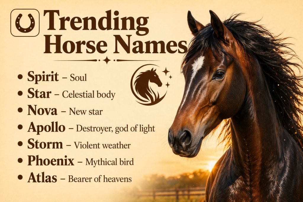 Home 17 Trending Horse Names for stable horse for choosing it name.