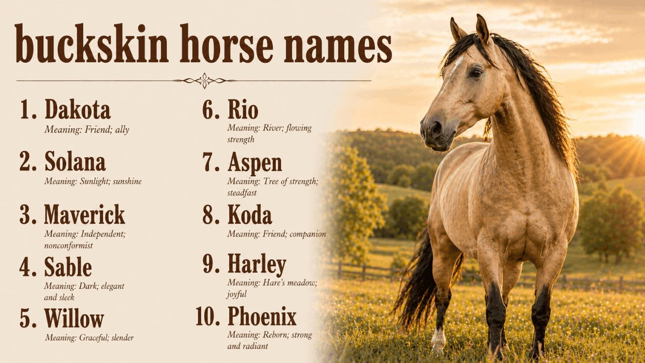 Buckskin Horse Names