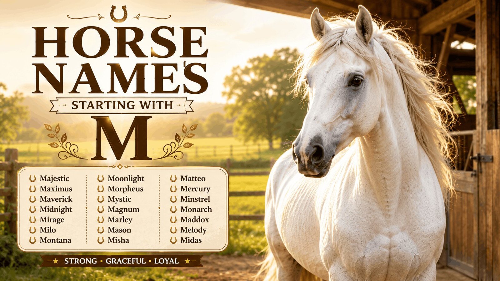 horse names starting with M