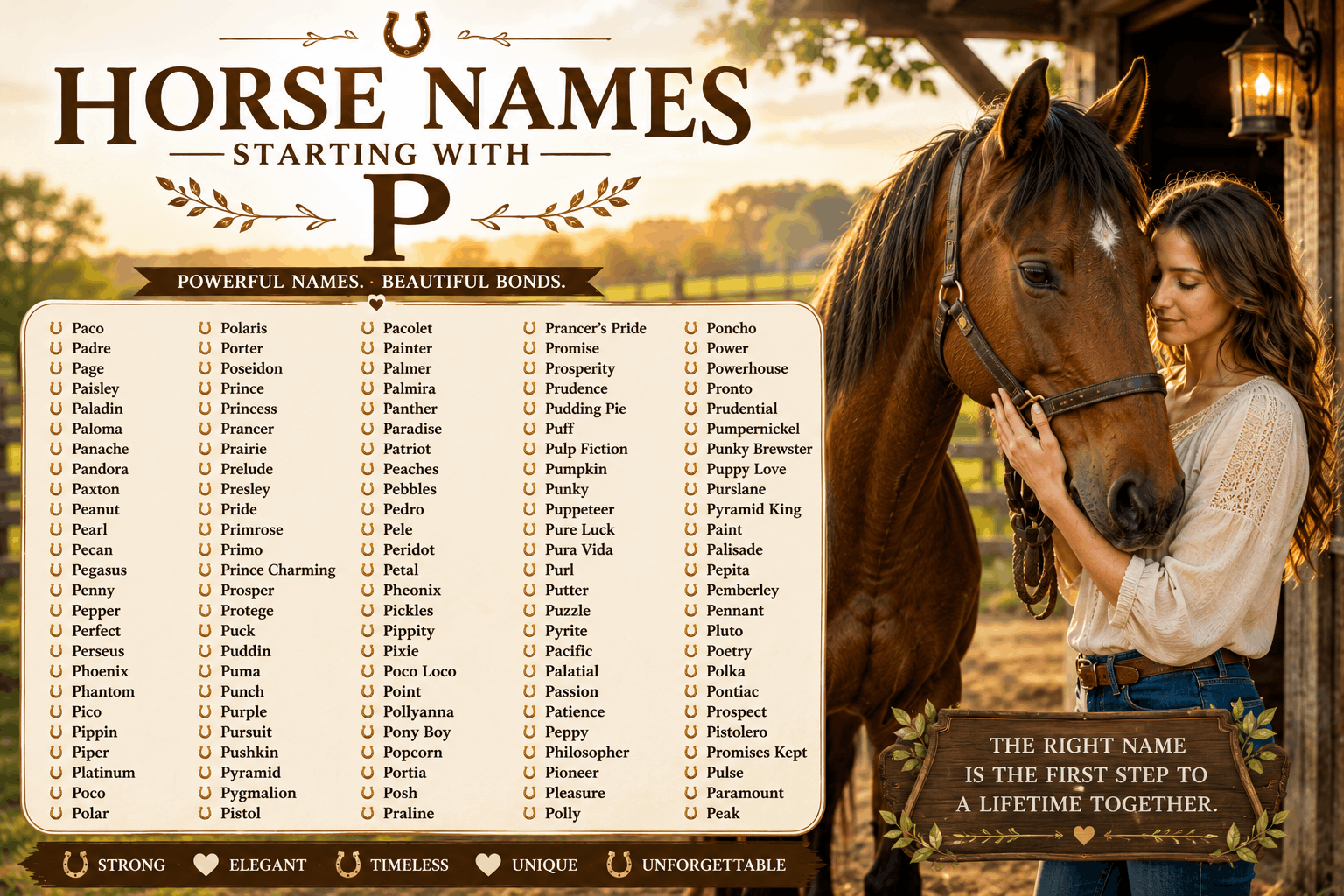 horse names starting with P
